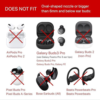 AirFoams Pro Universal Memory Foam Ear Tips with Silicone Shield Patented for Sony WF-1000XM5, WF-1000XM4, Powerbeats Pro 2, Beat Fit Pro, Beats Studio Buds Plus, Beats Flex. Replacement. (SML)