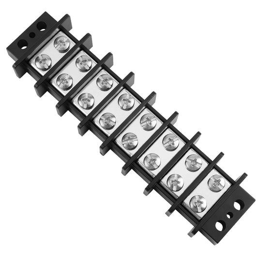 GLOSO Marine Terminal Blocks TBD Double Row Stainless 10-22 AWG Cu, 30A/600V- 1 Pack, 14 Poles