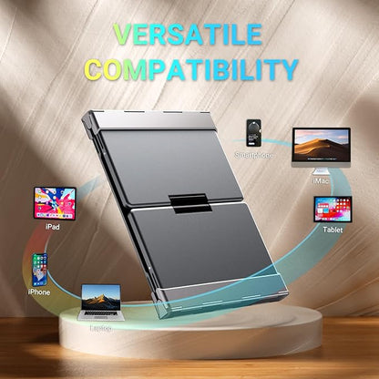 iClever Foldable Bluetooth Keyboard, BK05S Folding Wireless Portable Keyboard, Pair Up to 4 Devices, USB-C Rechargeable, Slim and Compact for iPad, Mac, Laptop, Smartphone, Tablet, PC