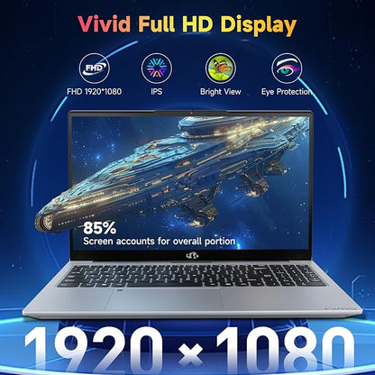 NIMO 15.6 inch Laptop FHD, AMD Ryzen 5 3500U, 8 GB RAM, 256 GB SSD, Windows 11, Backlit Keyboard, Fingerprint Reader, 65W PD, Lightweight Computer for Work and Homeschooling, Classic Silver