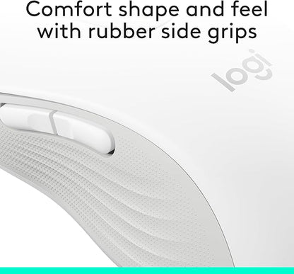 Logitech Wireless Mouse Signature M650 L Full Size - Large Hands, 2-Year Battery, Silent Clicks, Customizable Buttons, Bluetooth, PC/Mac/Chromebook - Off White, Right-Handed, Large