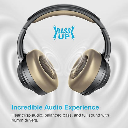 Upgrade Pro‑Level Hybrid Active Noise Cancelling Headphones with HD Sound, Wireless Bluetooth Headphones Over The Ear Unequaled Comfort, Vivid Deep Bass, for Home Office Travel Birthday Gift