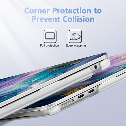 Lepeoac Case for 2026/2025/2024/2023 MacBook Air 15-inch Laptop Release M5 A3448 /M4 A3241 /M3 A3114 /M2 A2941, Stylish Protective Hard Shell Cover for MacBook Air 15.3 inch, Fluid Art Flowers