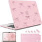 May Chen for MacBook Air 13.6 inch Case A3240 M4 A3113 M3 A2681 M2 with Retina Dispaly, 2025 2024 2023 2022 Release, Plastic Hard Shell Case with Screen Protector & Keyboard Cover, Chalk Pink Bow