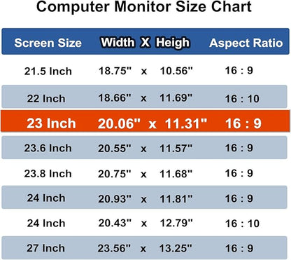23 Inch Computer Privacy Screen Shield [2 Pack] for 16:9 Widescreen Desktop Monitor - Anti-Glare Blue Light Privacy Filter and Anti Spy Privacy Screen Protector Film