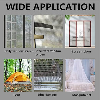 Extra Wide 4” X 197” (16.5FT) Window Screen Repair Tape Kit, Strong Adhesive Fiberglass Covering Mesh Repair Patch Tape for Window Door Tears Holes