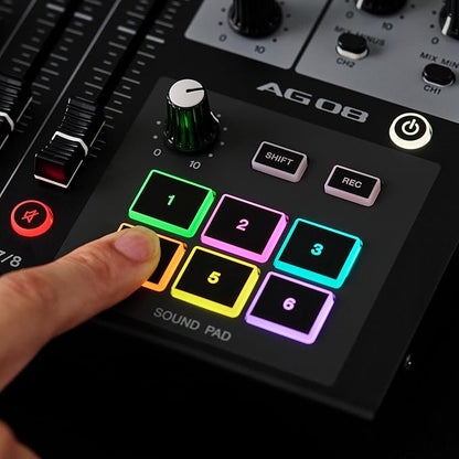 Yamaha AG08 Black 8-Channel Live Streaming Loopback Mixer/USB Interface with Steinberg Software Suite