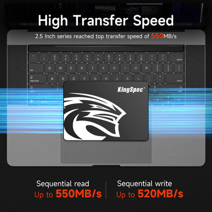 KingSpec 128GB 2.5 SSD SATA III Internal - 550MB/s Read, 520MB/s Write with 3D NAND Flash, for Laptop & Desktop PC Upgrade