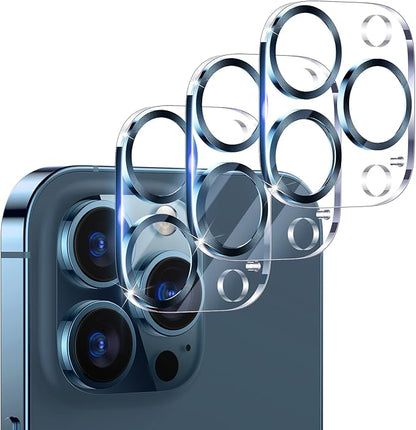 UniqueMe [ 3 Pack] Compatible with iPhone 12 Pro Max 6.7" Camera Lens Protector Tempered Glass,[Case Friendly][New version][Scratch-Resistant][Easy Installation] -Blue