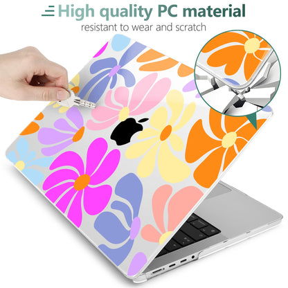 DONGKE Compatible with MacBook Pro 16 Inch Case (2026-2021 Release, M5 M4 M3 M2 M1 Pro/Max Chip), Plastic Hard Shell Cover with Keyboard Cover & Screen Protector for MacBook Pro 16", Power Florals