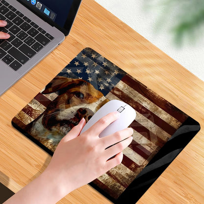 Square Mouse Pad National Flag and Cute Smiling Dog,Gaming Mouse Pads for Desk,Soft Computer Waterproof Non-Slip Mouse Mat