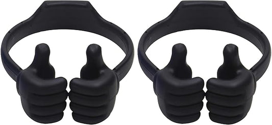 Honsky Cell Phone Stand Holder 2-Pack,Thumbs Up Lazy Phone Stand,Universal Adjustable Flexible Dock for All Phones & Tablets,Cute Perfect Valentine's Day Gifts for Him/Her,Gifts for Couples,Black