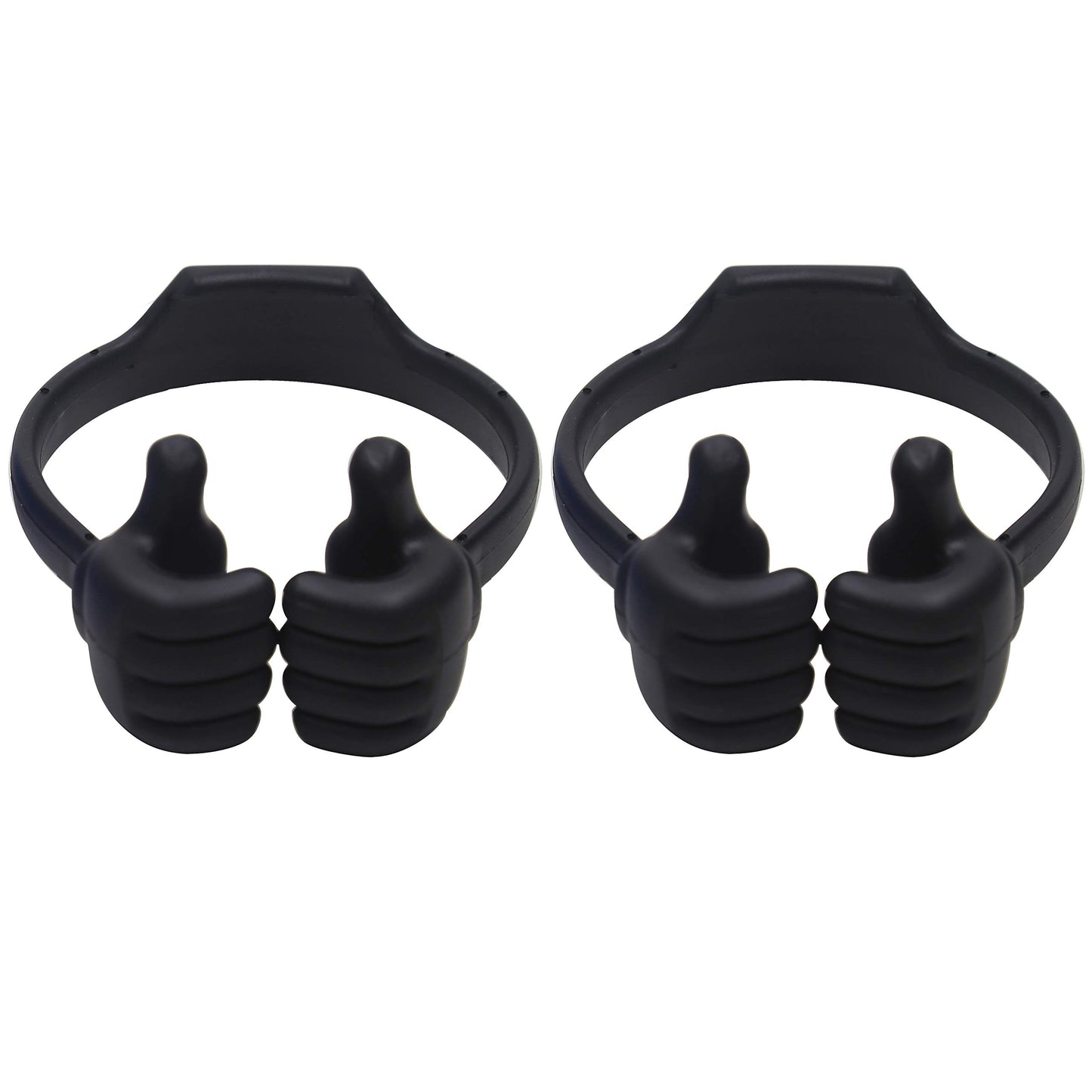 Honsky Cell Phone Stand Holder 2-Pack,Thumbs Up Lazy Phone Stand,Universal Adjustable Flexible Dock for All Phones & Tablets,Cute Perfect Valentine's Day Gifts for Him/Her,Gifts for Couples,Black