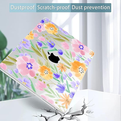May Chen for MacBook Air 13.6 inch Case A3240 M4 A3113 M3 A2681 M2 with Retina Dispaly, 2025 2024 2023 2022 Release, Plastic Hard Shell Case with Screen Protector & Keyboard Cover, Flower S918