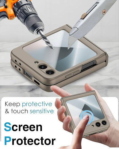 STORMTAL for Samsung Galaxy Z Flip 6 Case/Z Flip 7 FE Case, Hinge Protection, Built-in Screen Protector, Wireless Charging, Slim Rugged Phone Protective Case for Galaxy Z Flip 6