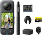 Insta360 X3 Ultimate Kit - 360 Action Camera with 5.7K 360 Active HDR Video, 4K Single-Lens Camera, Waterproof, FlowState Stabilization, 2.29" Touchscreen, AI Editing, for Motorcycle, Wintersports