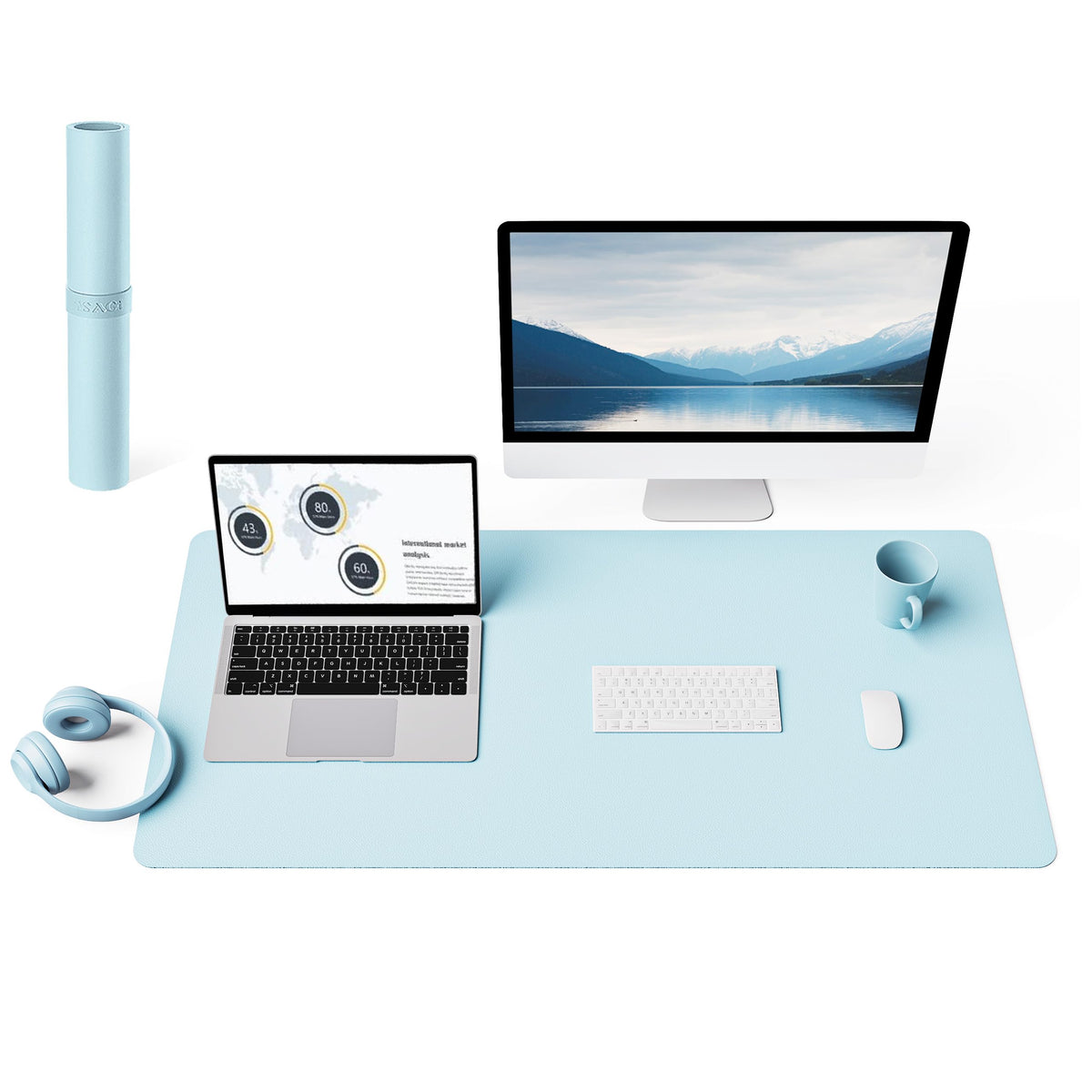YSAGi Non-Slip Leather Desk Pad, Waterproof Laptop Computer Desk Keyboard Mat, Table Protector Blotter Mat, Large Mouse Pad for Office/Work/Home/Decor(Black, 31.5" x 15.7")