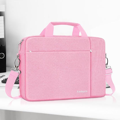 Ferkurn Laptop Bag Case for Women Men Computer Bag Compatible with HP Envy Pavilion Omen/LG Gram/MSI/Dell Inspiron XPS/Lenovo/Acer, Shoulder Strap Carrying Messenger Briefcase, Pink, 17 17.3 Inch
