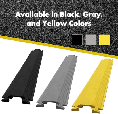 Kable Kontrol Drop Over Floor Cord Cover – 60” Inch Long 1 Channel Cable or Wire Protector – 30 Pcs Bulk Pack - Rubber Ramp for Indoor and Outdoor Use – Black