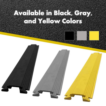 Kable Kontrol Drop Over Floor Cord Cover – 36” Inch Long 1 Channel Cable or Wire Protector – 20 Pcs Bulk Pack - Rubber Ramp for Indoor and Outdoor Use – Yellow