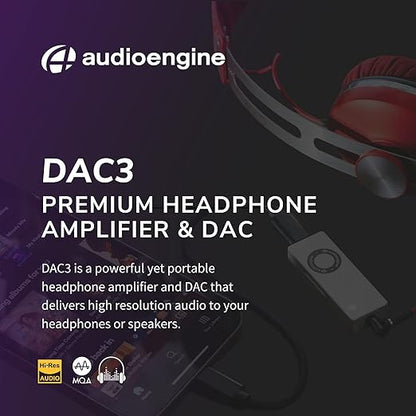 Audioengine DAC3 32-Bit Mobile Headphone Digital to Analog Converter for Hi-Res Music and Audio