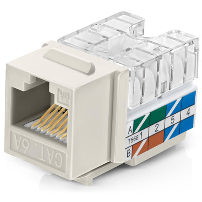 Everest 90 Degree RJ45 Cat6A Keystone Jacks Slim Profile 20-Pack Yellow