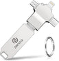 Photo Stick 128GB-Auto-Secure-Backup-USB-Flash-Drive-Saver-Memory-Stick-Photo-Finder for Phone/iPhone/iPad/Android/PC-4-in-1-Thumb-Drive-External-Storage for All Devices,Backup Photos,Videos,Contacts