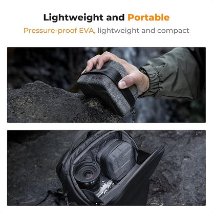K&F Concept 10 in 1 Lens Filter Case, Hard Shell Camera Filter Pouch Up to 82mm with Hand Strap, Waterproof Camera Lens Filter Storage Wallet for ND UV CPL Filter Pouch