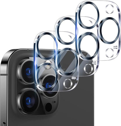 UniqueMe [ 3 Pack] Compatible with iPhone 12 Pro Max 6.7" Camera Lens Protector Tempered Glass,[Case Friendly][New version][Scratch-Resistant][Easy Installation] -Graphite Black