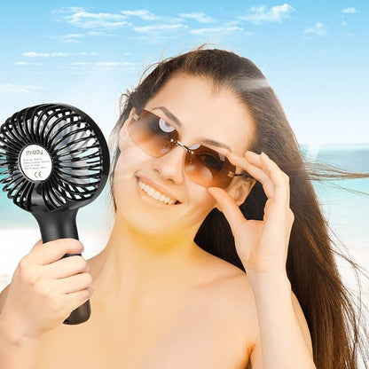 Miady 2-Pack Upgraded 5000mAh Portable Handheld Fan 3 Speed Mini USB Strong Wind 7-20 Hours Runtime Personal Electric for Travel Office Outdoor
