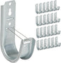 ICC 2-Inch Wall Mount J-Hook – 25-Pack, Cable Support Hooks with Retainer Clips, Galvanized Steel with Zinc Finish – for Structured Cabling and Cable Management