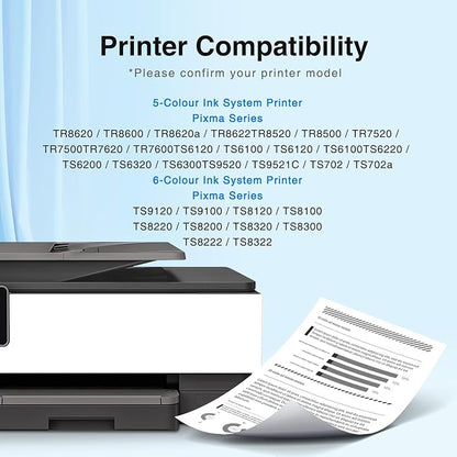 PGI-280XXL/CLI-281XXL Ink Cartridge Replacement for Canon 280 281 Ink Cartridges for Canon TR8620a Ink Cartridge TR8620 TR8520 TR7520 TR8600 TS6120 TS6220 TS6320 TR8500 Printer-2PGBK/2BK/2C/2M/2Y
