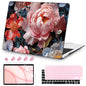 Teryeefi for MacBook Air 13 inch Case 2021 2020 2019 2018 Release (Model A2337 A2179 A1932 Retina Display with Touch ID), Plastic Hard Shell Case & Keyboard Cover for MacBook Air 13 M1, Gold Flowers
