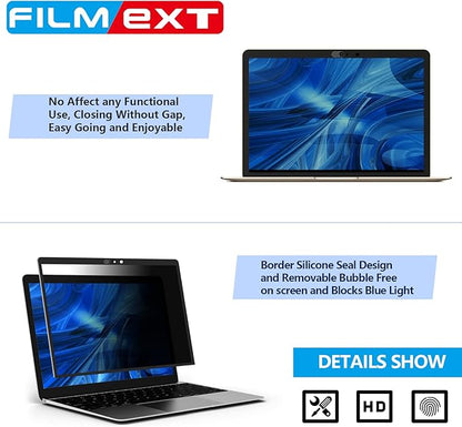 MacBook Privacy Screen Protector - Removable HD Filter, Bubble-Free, Webcam Cover for MacBook Pro 13