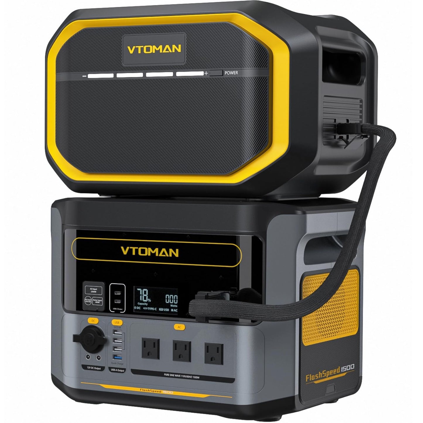 VTOMAN FlashSpeed 1500 Portable Power Station with Extra Battery, 3096Wh