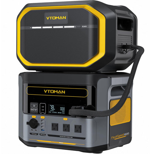 VTOMAN FlashSpeed 1500 Portable Power Station with Extra Battery, 3096Wh