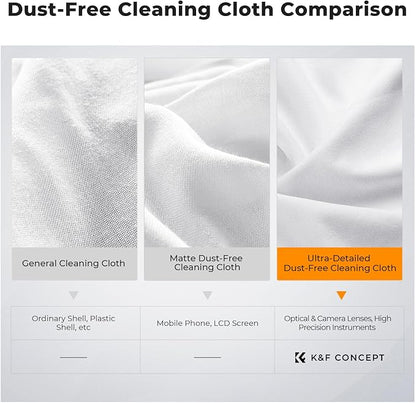 K&F CONCEPT 3 Pack Microfiber Cleaning Cloths, 6x6in Glasses Cleaning Cloths, Premium Camera Lens Cloth for Photography, Glasses, Screens & More