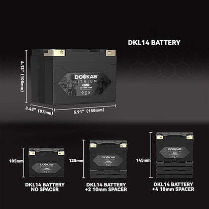 DKL14 550A LiFePO4 Motorcycle Lithium Battery, 12V 4Ah Powersports Battery, Compatible Jet Ski, Quad, Lawn Mower, Scooter, Generator Battery, Snowmobile
