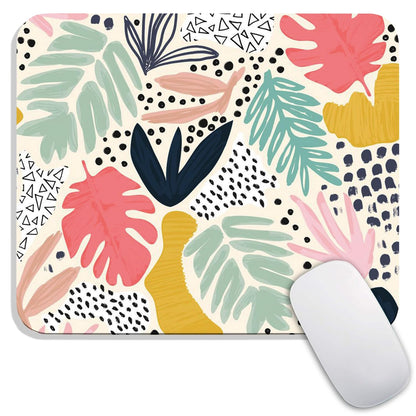 Armanza Square Mouse Pad Tropical Plants, Personalized Premium-Textured Custom Mouse Mat Design, Washable Mousepad Cloth, Non-Slip Rubber Base Computer Mouse Pads for Wireless Mouse