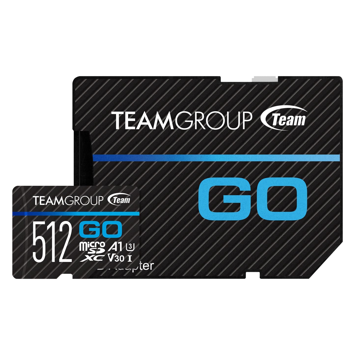TEAMGROUP GO Card 512GB MicroSDXC UHS-I U3 V30 4K for Action Cameras & Drone High Speed Flash Memory Card with Adapter for Outdoor Sports&Vlog, 4K Shooting,GoPro&Insta360&DJI TGUSDX512GU303