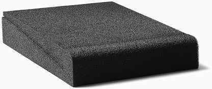 SS5 Studio Monitor Isolation Pads, High-Density Acoustic Foam Tilted Tabletop & Desktop Speaker Stands for Midsize Bookshelf Computer Speakers, Prevent Vibrations & Fits most Speaker, Black - Pair