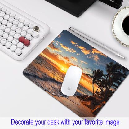 SHALYSONG Sunset Beach Mouse pad 9.5"x7.9" Non-Slip 3mm Small Computer Pad