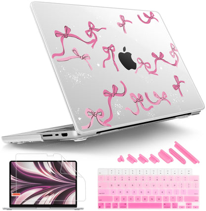Tuiklol for MacBook Pro 14 Inch Case 2026 2025 2024 2023 2022 2021 Release M5/M4/M3/M2/M1 A2442 Pro/Max,Hard Shell Case with Screen Protector for Touch ID, Bow