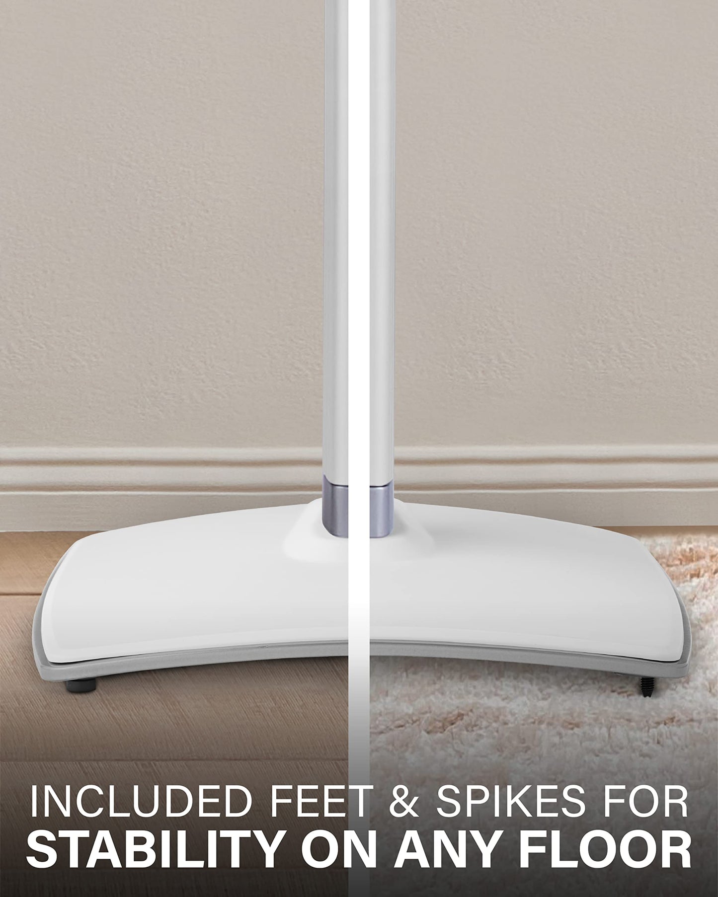 SANUS Adjustable Height Wireless Speaker Stands Designed for Sonos One, One SL, and Play:1 - Tool-Free Adjustment up to 16" and Built-in Cable Management (White)