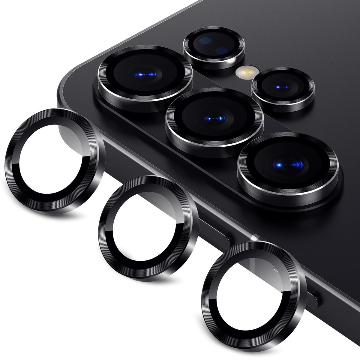 Korecase Galaxy S25 Ultra Camera Lens Protector, Black