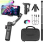 Smartphone Gimbal Stabilizer for iPhone 15 Pro Max Android Phone with Extension Rod 3-Axis Phone Gimbal Stabilizer with Follow Focus for Vlogging TikTok YouTube(Smart XE Combo1)