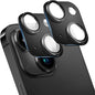 2 Pack Camera Lens Protector for iPhone 14 / iPhone 14 Plus,[Not Easy to Breakn ] AR Tempered Glass Strong Adsorption Metal Camera Cover Screen- black