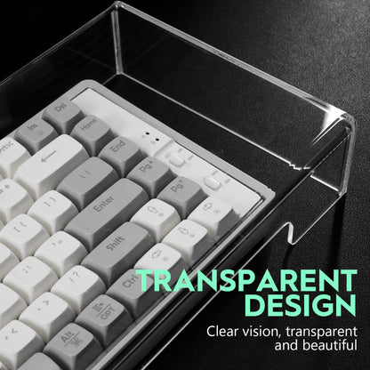 Tofficu Clear Acrylic Keyboard Cover for Desktop Full Size Keyboard 4X4.9 Inch Waterproof Protective Cover for 104 Keys