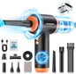 COLORCORAL 12-in-1 Cordless Compressed Air Duster with 2-Speeds 120,000RPM, LED Light, Computer Vacuum Air Duster 2-in-1, Perfect for Deep Cleaning Keyboards, PCs, Cars, and Electronics
