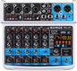 BOMGE 6 Channel mini DJ Audio sound mixer console with USB interface, Bluetooth, Stereo Recording, 48V Phantom Power, 24 DSP effects for karaoke, singing, live，streaming，pc recroding. (white)